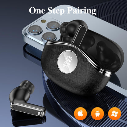 AI Voice Translation Bluetooth Earbuds Private Model Leather Lychee Texture Simultaneous Translation Bluetooth Earbuds Wireless TWS Earbuds