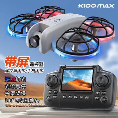 Cross-Border K100MINI Drone with Screen Remote Control Optical Flow Hover Dual Camera Lens HD Aerial Photography Remote Control Aircraft