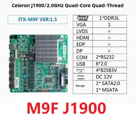 Soft router motherboard J1900/D525 4 network ports Gigabit card server AiKuai firewall New Original Mini-ITX Mainboard DC12V