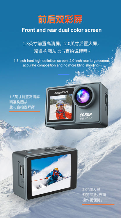 Cross-border new high-definition sports camera waterproof wifi Remote Control Outdoor Aerial Photography Camera Helmet Riding Camera