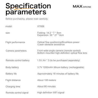 Cross-Border XT606Drone Aerial Photography HD Long Endurance Optical Flow Obstacle Avoidance Dual Lens Remote Control Aircraft Toy drone