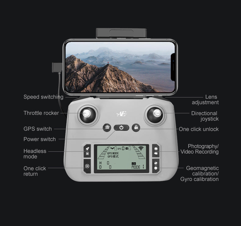 AE86Digital Image Transmission Obstacle Avoidance HD Professional Aerial Photography Drone Anti-Shake Auto Return GPS Remote control aircraft