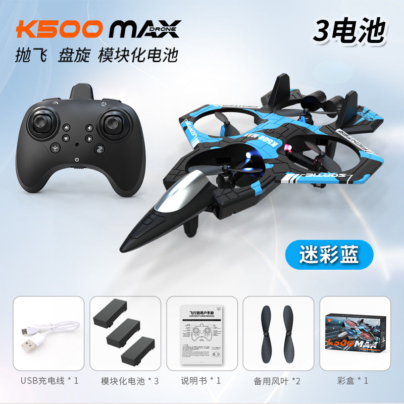 Cross-Border K500Max Fighter Four-Channel Suspension Four-Axis Drone Altitude Hold Roll Stunt Lighting Aircraft Low Price