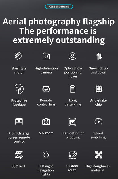 Cross-Border X226Drone flying with screen VR No Need for Phone Drone Aerial Photography HD Professional Optical Flow Brushless