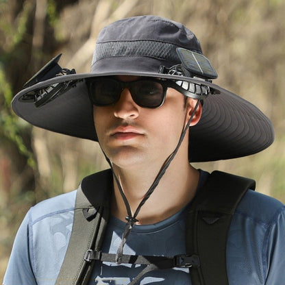 Foreign Trade Hot Item Solar Hat Rechargeable Dual Fan Men's Fishing Fisherman Hat Outdoor Sun Hat Sun Protection Hat