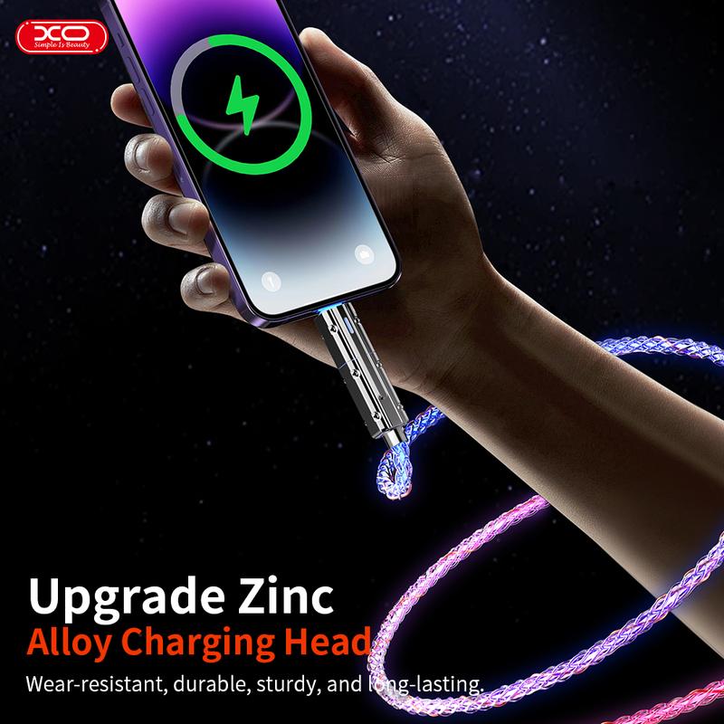 【Mother's Day Gift】Four-in-One 100W Colorful lights Data Cable,Supports fast charging and data transmission,Free switching four interfaces, Luminous Durable