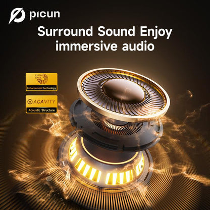 Picun H1 Lightweight Earbud Audio Headset with CVC, HD Microphone, Electronic Touch Control, Ideal for Cycling, Running & Workouts, Wireless Design