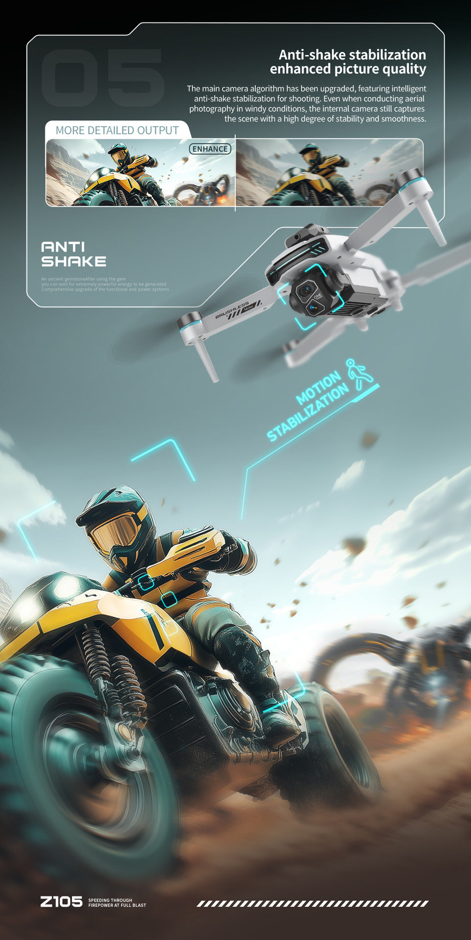 Cross-Border Z105Drone remote control with screen HD aerial photography brushless motor obstacle avoidance quadcopter toy airplane