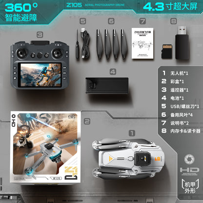 Cross-Border Z105Drone remote control with screen HD aerial photography brushless motor obstacle avoidance quadcopter toy airplane