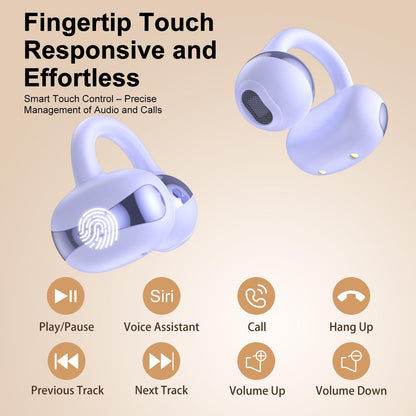 Earring Style OWS Smart Translation Bluetooth Earphones Open Ear Heavy Bass AI Call Wireless Cross-Border Custom Private Model