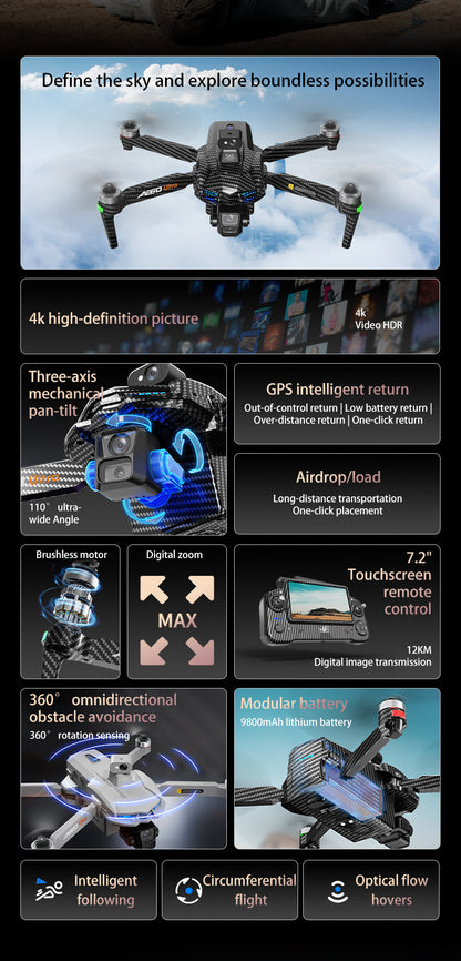 AE60High-definition professional aerial photography drone with touchscreen, digital image transmission, automatic return, and airdrop capability GPS Remote control aircraft