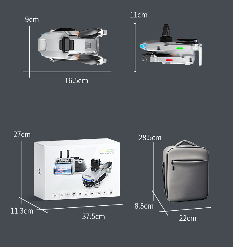 Cross-Border AE3Drone remote control with screen brushless GPS Three-axis gimbal Obstacle Avoidance Drone Remote Control Aircraft