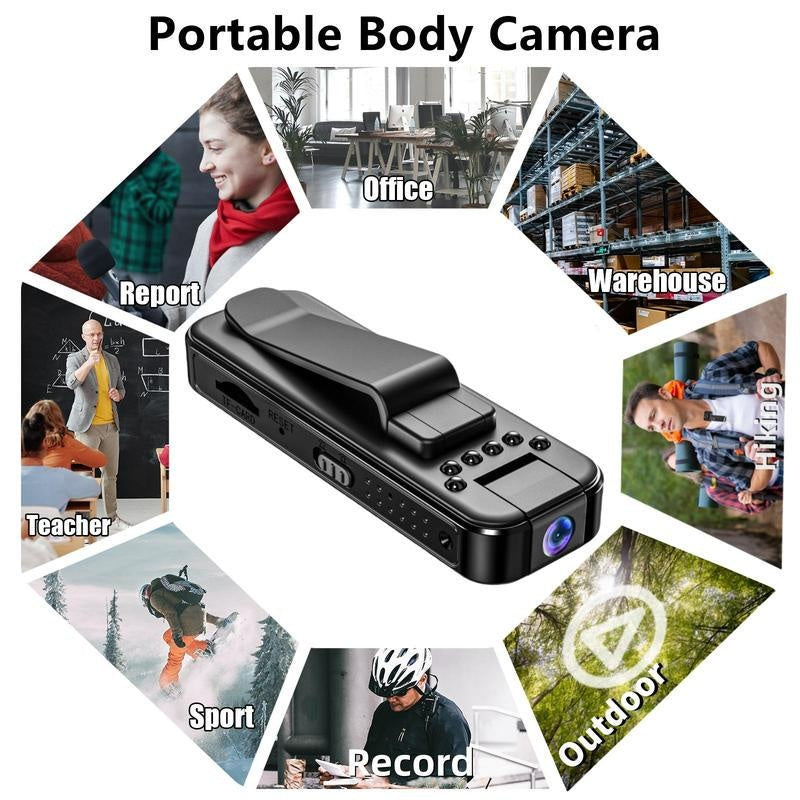 Wireless Vlog Body Camera, Wearable Body Cam with Night-Vision & 180° Rotation Lens, Portable Sport DV Camcorder for Outdoor Sport Skiing Cycling Hiking, Boyfriend Gift
