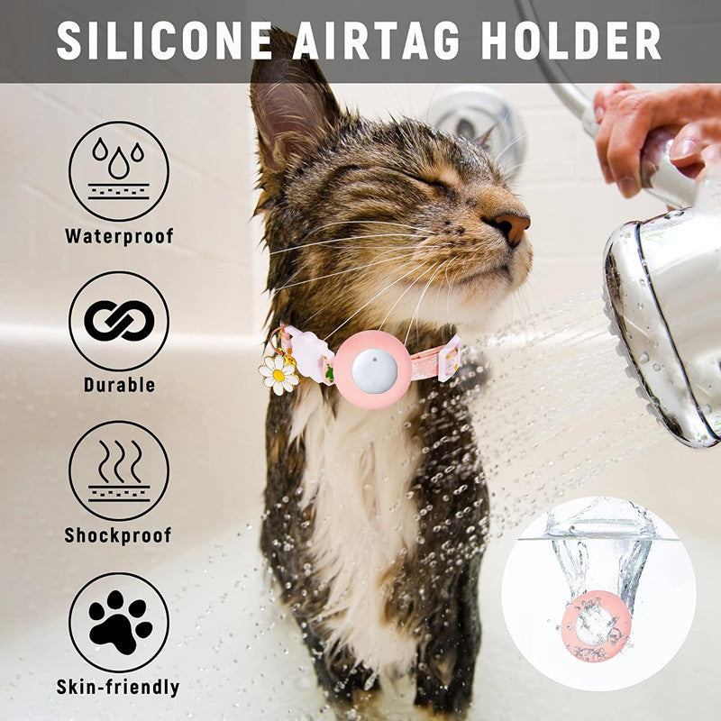 Pet Cat Locator Collar Compatible iOS Waterproof Apple Find My Tracker Android Dual System