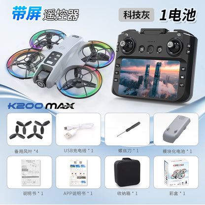 Cross-Border K200 Drone Brushless with Screen Aerial Photography Aircraft Optical Flow Positioning Color Light Full Protection Remote Control Plane