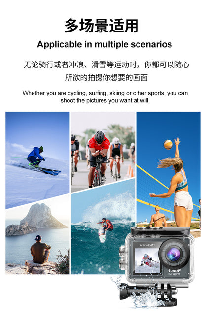 Cross-border new high-definition sports camera waterproof wifi Remote Control Outdoor Aerial Photography Camera Helmet Riding Camera
