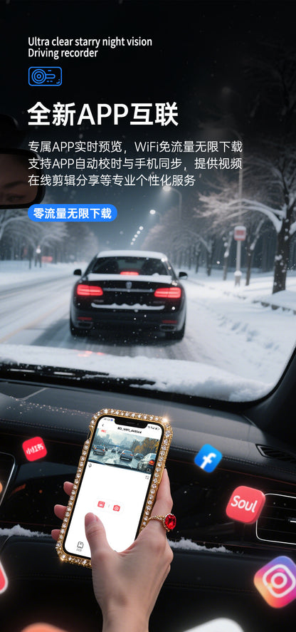 Private Model4K Ultra HD Recorder No-installation Night Vision Parking Monitoring GPS Dual Lens Dash Cam