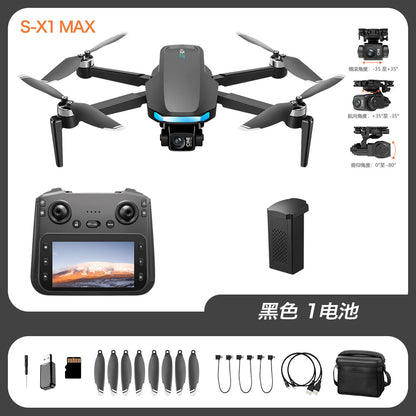 Cross-Border S-X1Drone Remote Control Belt5.9inch screen three-axis gimbal GPS Aerial Photography Four-Axis Remote Control Aircraft