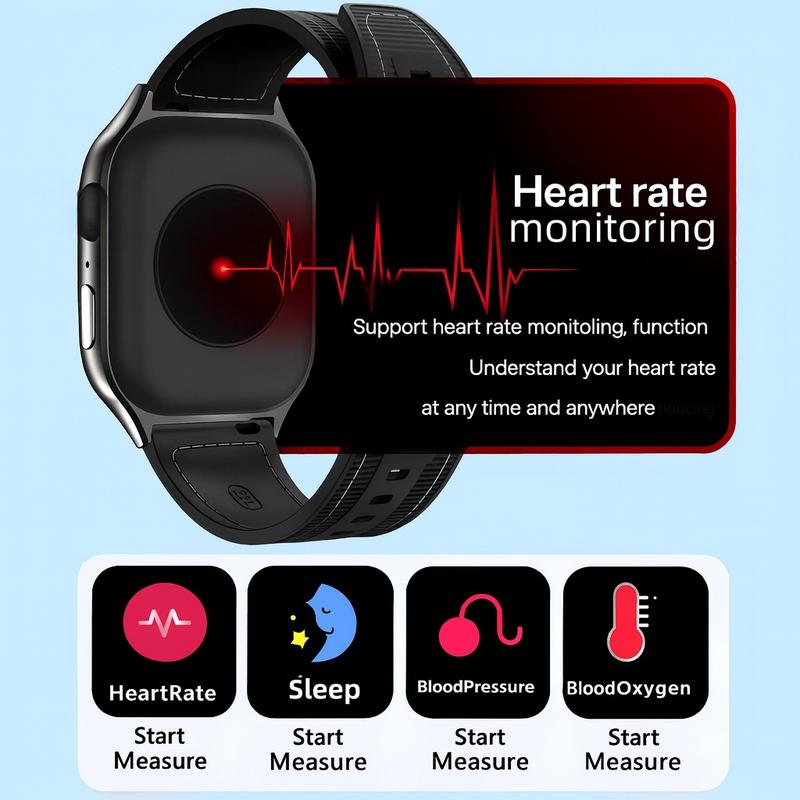 Upgraded 7-in-1 Smartwatch Gift Set – Enhanced Bluetooth Earbuds + Fast Wall Charger + USB Cable + Wireless Watch Charger + 2 Premium Bands | All-in-One Fitness & Everyday Essentials Bundle | Great Value Gift for Men & Women