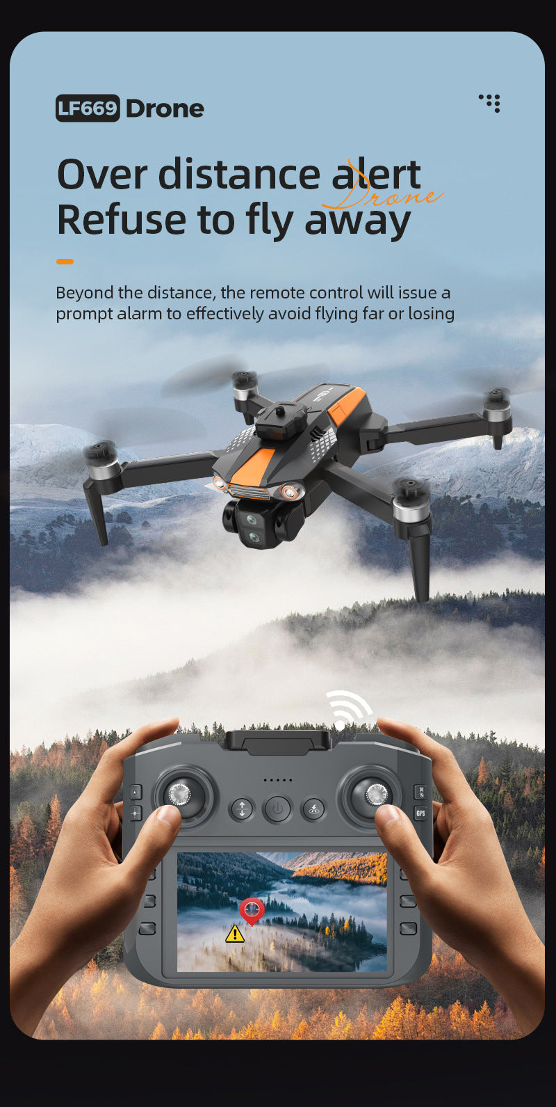 Cross-Border LF669Drone remote control with screen brushless motor HD aerial photography GPS Intelligent Positioning Remote Control Drone