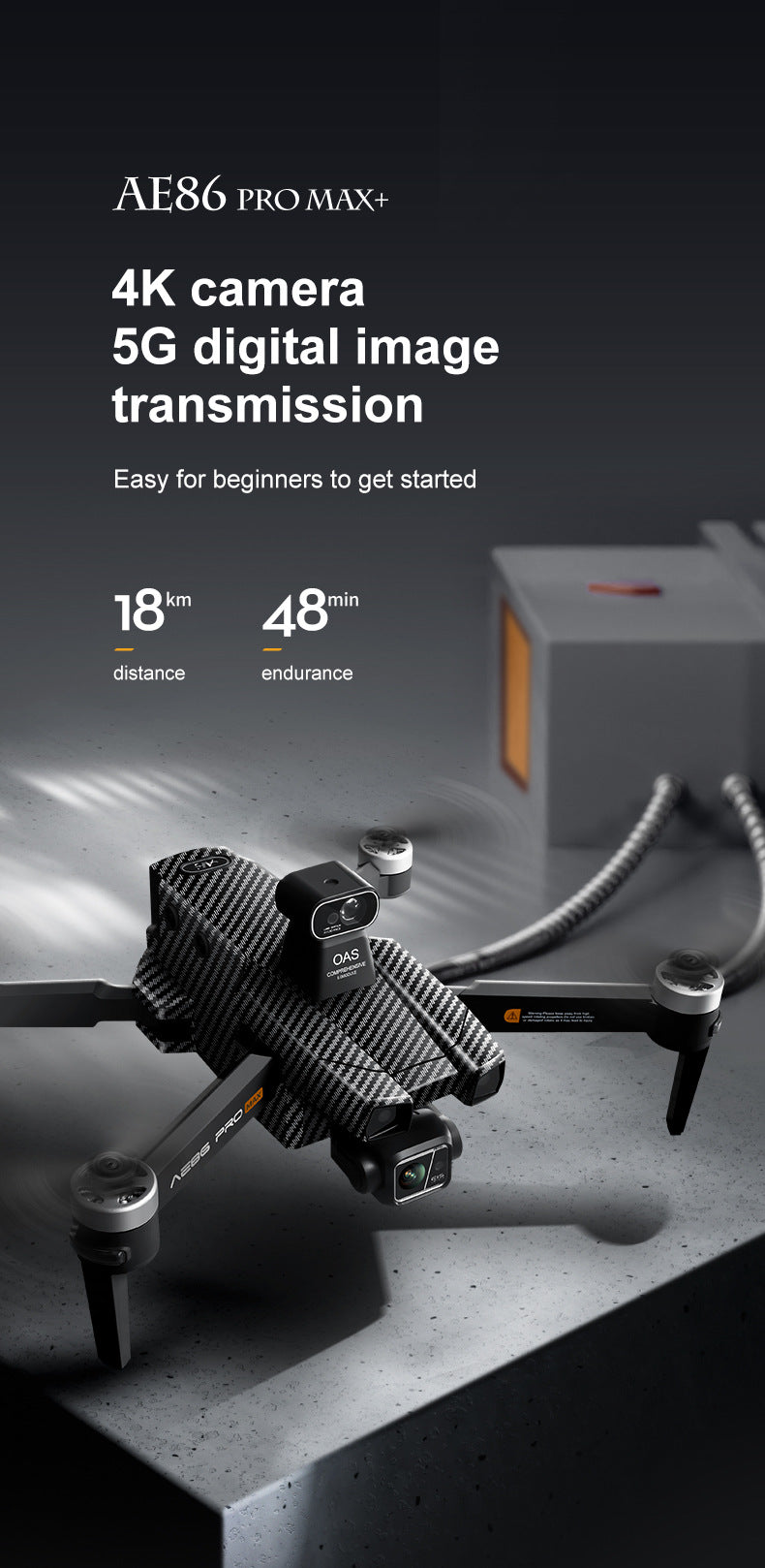 AE86+Digital image transmission with touchscreen obstacle avoidance HD professional aerial photography drone automatic return GPS Remote control aircraft
