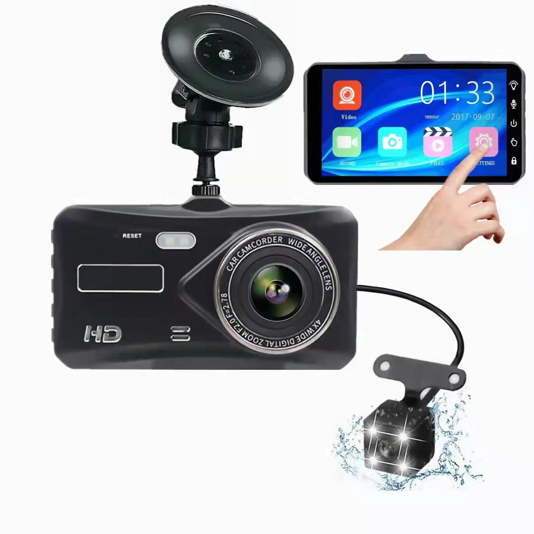 Wow4Touch Screen Dash Cam HD Dual Lens Reversing Camera1080P Dual Front and Rear Camera Recording