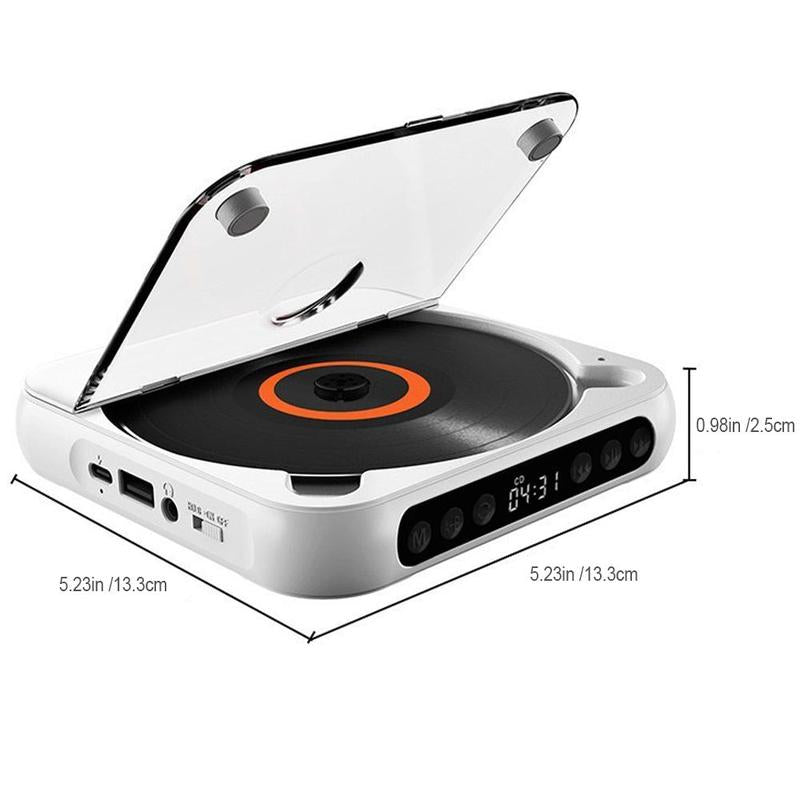 MEGICOT Portable Bluetooth-compatible CD-Player, Multifunction Rechargeable CD-Player with LED Display, Portable Speakers for Home, Outdoor & Car, CD Music Player, CD DVD Player, Portable Media Player