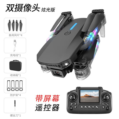 Cross-Border E88/E99D Screen-Controlled Drone with Lights, Foldable Dual Camera, Optical Flow Aerial Photography, Remote-Controlled Aircraft, Quadcopter