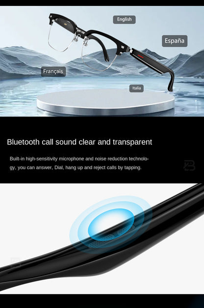 Black Technology Translation Smart Wireless Bluetooth Headset Myopia Glasses Anti-Blue Light Voice Call IOS Android Universal
