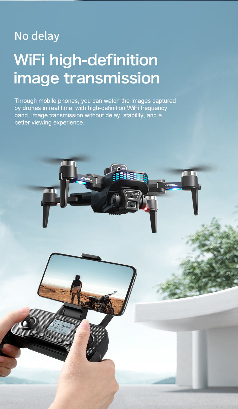 Cross-Border XT505Uav GPS Positioning Brushless Motor HD Dual Camera Aerial Photography Obstacle Avoidance Remote Control Aircraft Drone