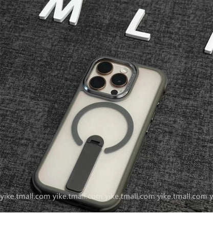 Suitable for iPhone 17 16 15 14 13 12 Pro Max Air Plus SE Phone Case Matte Magnetic Case Apple 15 Stand One-word Bracket Phone Protective Cover