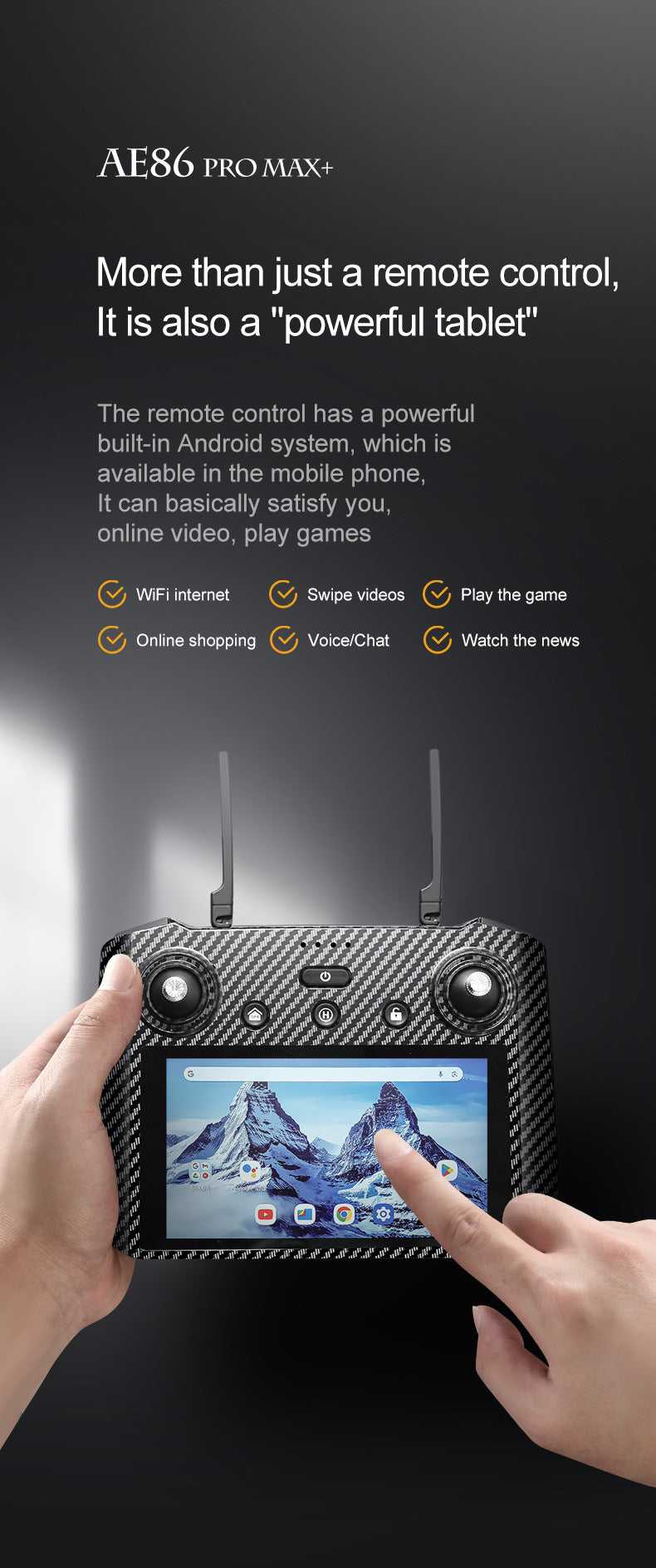 AE86+Digital image transmission with touchscreen obstacle avoidance HD professional aerial photography drone automatic return GPS Remote control aircraft