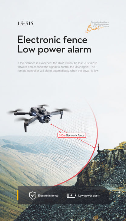 S1S Pushe Foldable Drone Obstacle Avoidance Aerial Photography Quadcopter Brushless Motor Electronic Fence Remote Control Aircraft