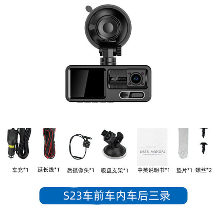 High Definition Car Mount DVR Reversing Image Parking Guard HD Three-Lens Dash Cam Factory Wholesale
