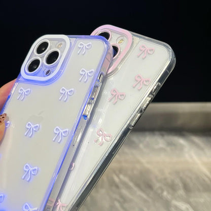 Vibrant LED Bowknot Phone Case, Compatible with iPhone 11/12/13/14/15/16/17 Pro/Pro Max/Plus, Stylish Protective Cover, Unique Design for Daily Use, Protective Casing