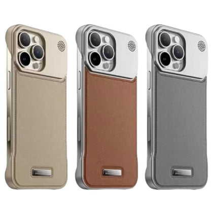 Compatible with iPhone 17 16 15 14 13 12 Pro Max Plus Air Leather Aroma Frameless Magnetic Phone Case Apple 15/14 Metal Protective Cover 13