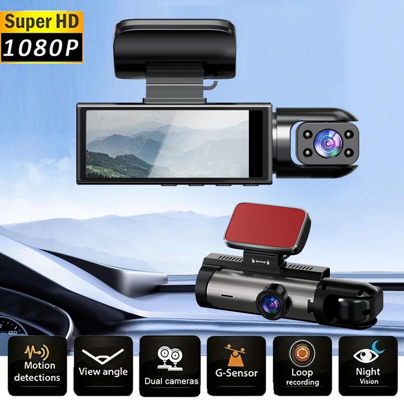 Front & Rear Dual Recording Dash Camera, 1080P HD Dashcam for Vehicle, Automotive Wide Angle Video Surveillance, Car Camera with IR Night-Vision, Car DVR Camera, Camera Security, Dash Camera for Car, Dashcam