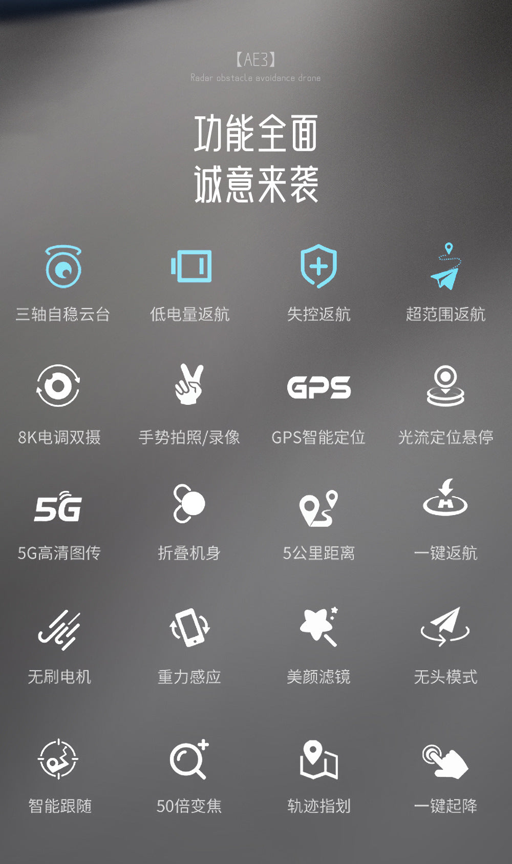 Cross-Border AE3Long Endurance Brushless Drone GPS Three-axis gimbal obstacle avoidance drone HD aerial photography remote control aircraft