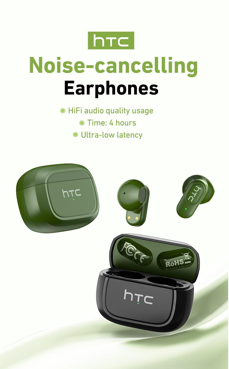 HTC NE51 Wireless Earbuds Bluetooth 6.0 Earphones Waterproof Wireless Earphones, Sports, Study and Audio Calls | Built in Microphone In Ear Earbuds, Gaming Bluetooth Headphones
