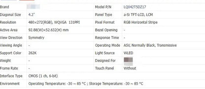 LQ042T5DZ13A LQ042T5DZ13K LQ042T5DZ14A LQ042T5DZ17 42-inch Original LCD Display Screen