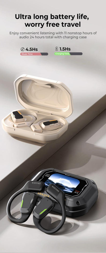 ERAZER XP6 Wireless Earbuds, Bluetooth 5.4 HIFI Sound Quality Bluetooth Headphones, Sports Gaming with Low Latency Earbuds, Touch Control IPX5 Waterproof With microphone Earphones Headsets