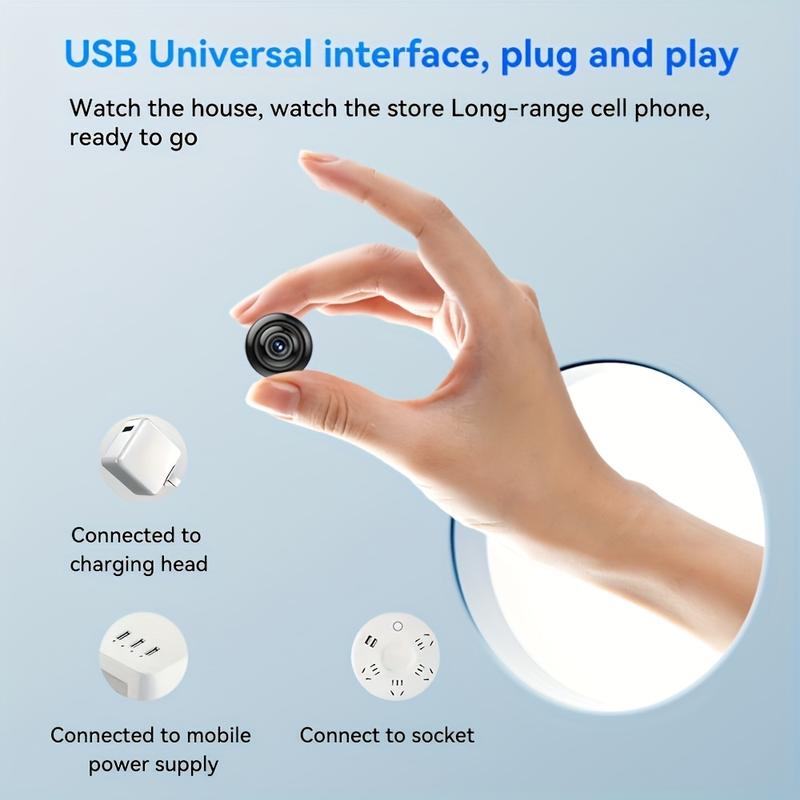 HD WiFi Mini Security Camera - Indoor/Outdoor Remote Viewing, Wireless Home Monitor with USB Power indoor security camera