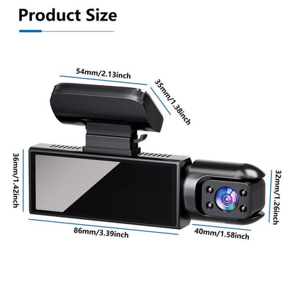 Front & Rear Dual Recording Dash Camera, 1080P HD Dashcam for Vehicle, Automotive Wide Angle Video Surveillance, Car Camera with IR Night-Vision, Car DVR Camera, Camera Security, Dash Camera for Car, Dashcam
