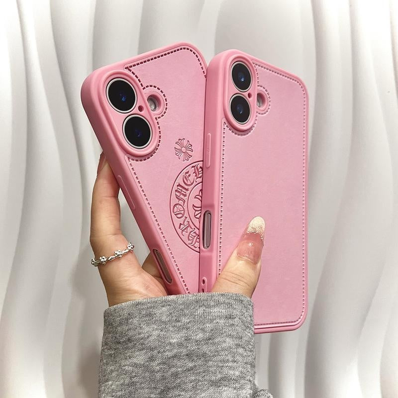 Suitable for iPhone 17 16 15 14 13 12 11 leather cross high-end phone case, iPhone 16 Pro Max leather cross male and female phone case Fashion Skeleton Pattern Phone Case