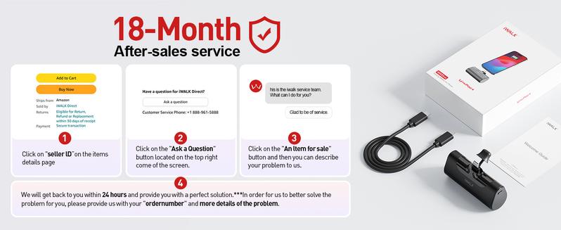 iWALK Small Portable Charger 4500mAh Lightning options available,Home Office Travel Charger,suitable for iPhone 8-14