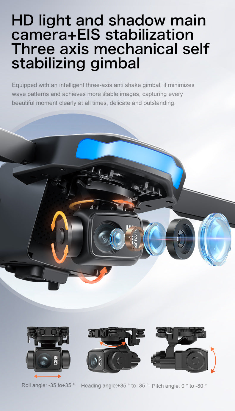 Cross-Border S-X1Drone Remote Control Belt5.9inch screen three-axis gimbal GPS Aerial Photography Four-Axis Remote Control Aircraft