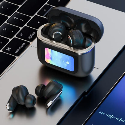 Cross-border Private Model V8 Smart Color Screen ANC Active Noise Cancelling Wireless Bluetooth Earbuds TWS True Wireless Stereo Earbuds