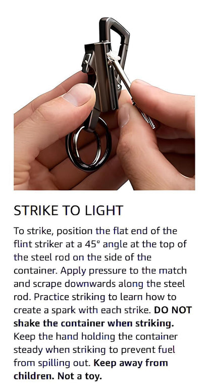 Keychain Lighter(Not Contain Lighter Fluid) ,Permanent Match,Permanent Match Keychains,Reusable Fire Starter Key Ring, Hidden Forever Lighter Keychain,for Outdoor Survival Gift for Men,Mini Waterproof Lighters