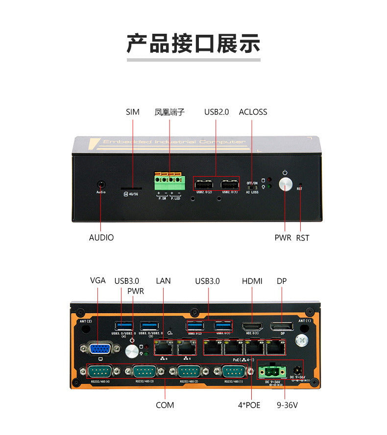 Industrial Control P6760F-L6 Embedded N97 Mini Industrial Computer 6 Network 4 Serial Multiple Network Ports Vision Industrial Computer