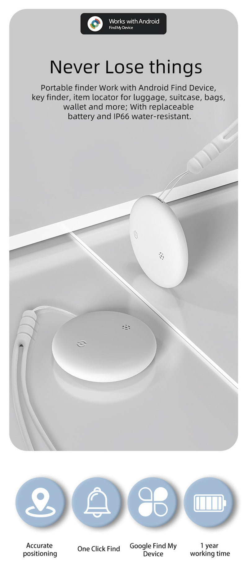 2025Applicable Google Google Locator Android Bluetooth Tracker Item Global Wireless Finder